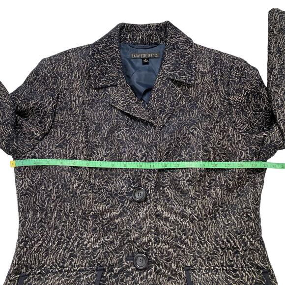 LAFAYETTE 148 Paisley Swirl Blue White Blazer Jacket Size 12 Unlined Tapestry - Picture 8 of 10